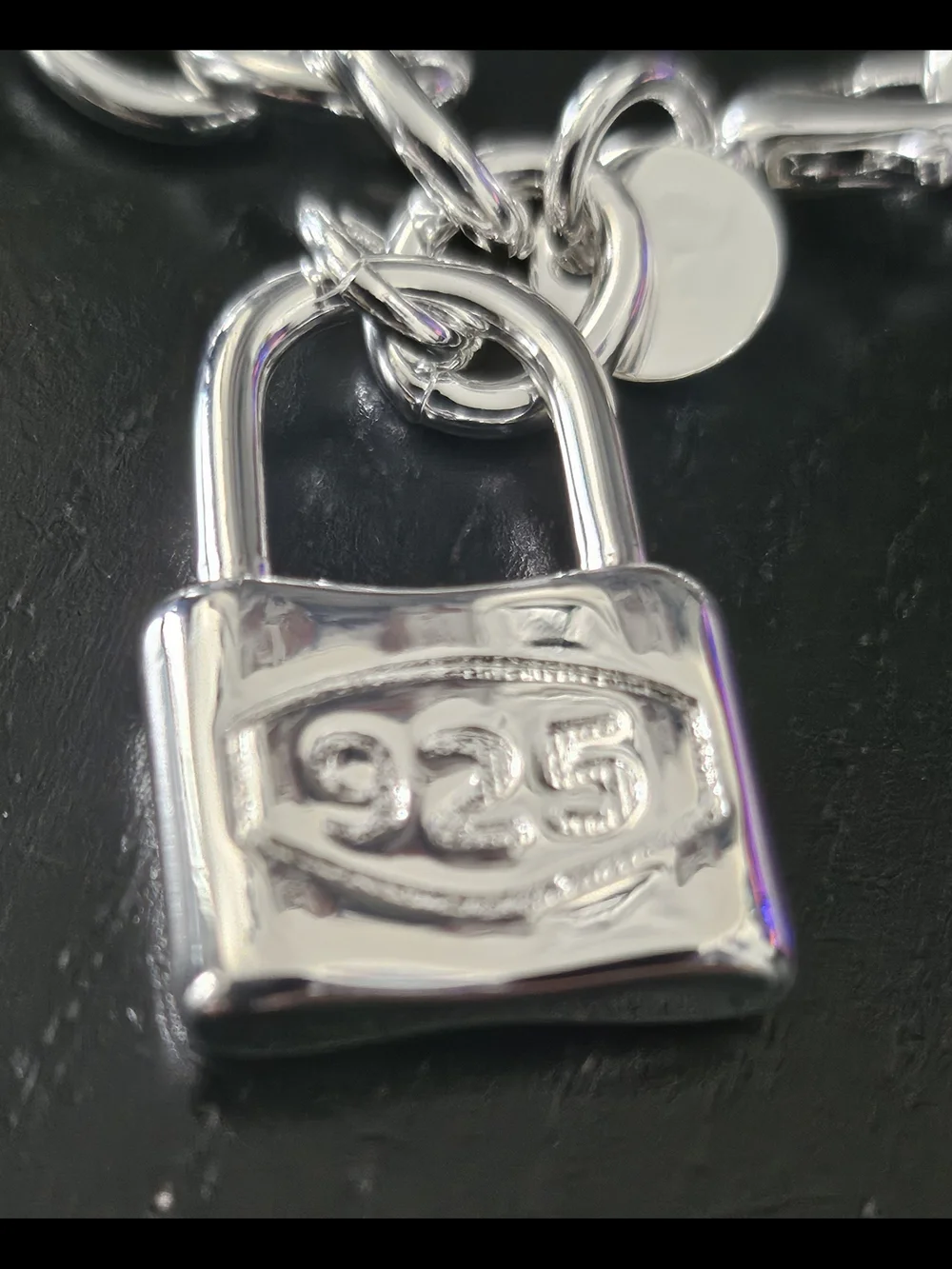 Silver Padlock Link Bracelet - Women's Accessory